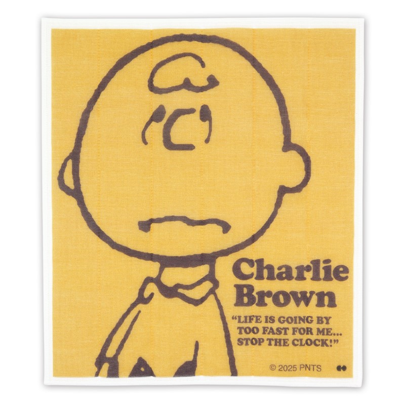 PEANUTS スヌーピーDISH CLOTH かや生地ふきん YE-CHARLIE BROWN/PQ-901